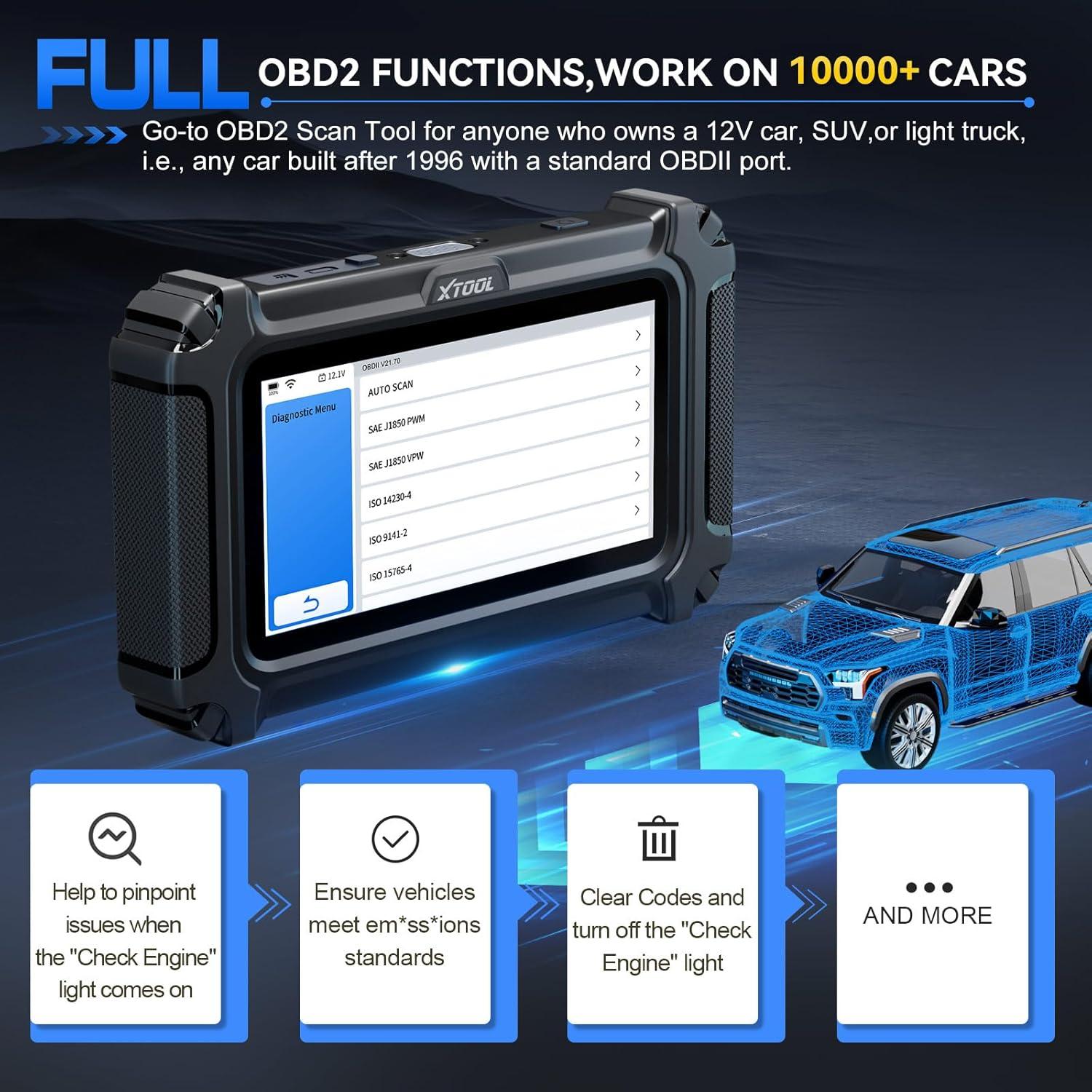 imageOBD2 Scanner Diagnostic Tool XTOOL D6 All System Scanner for Car with Free Updates 15 Resets Throttle Body Relearn ABS Bleed FCA AutoAuth ampamp CAN FD 2025 Upgrade Ver of XTOOL D5D5S