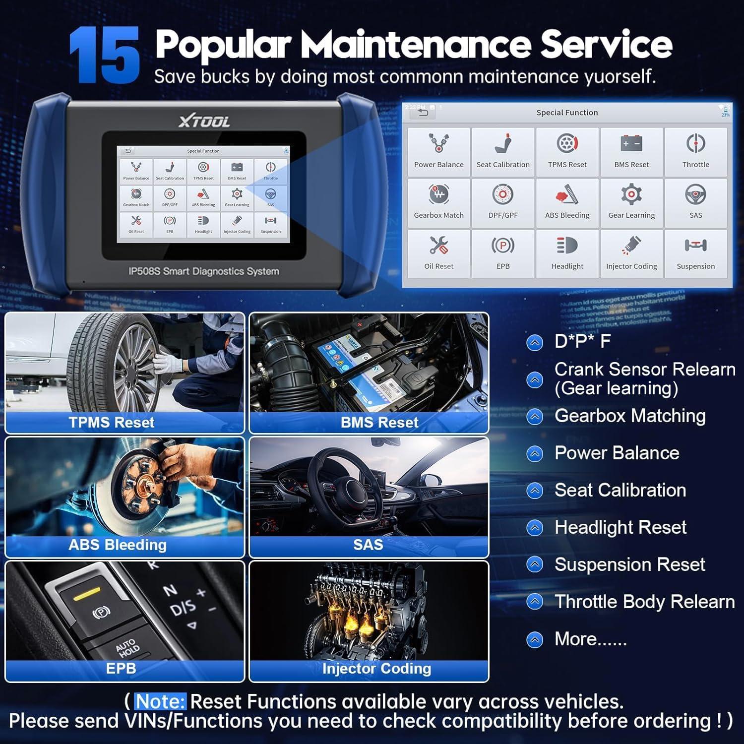 imageOBD2 Scanner Diagnostic Tool XTOOL IP508S Code Reader for Cars ampamp Trucks with 15 Resets Crank Sensor Relearn ABS Bleed CAN FD for GM Engine ABS SRS Transmission Car Diagnostic Tool Android 10