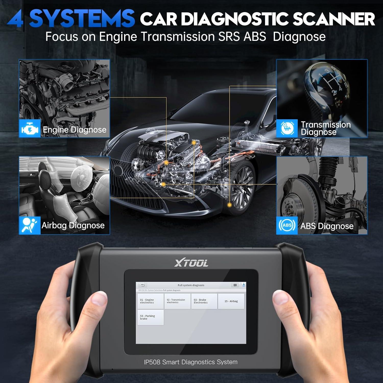 imageOBD2 Scanner XTOOL IP508 Scan Tool with 9 Reset Services OilBMS Reset Throttle Code Reader for Cars and Trucks Diagnostics Scanner for ABS Bleed Injector Coding EPB Engine Lifetime Update