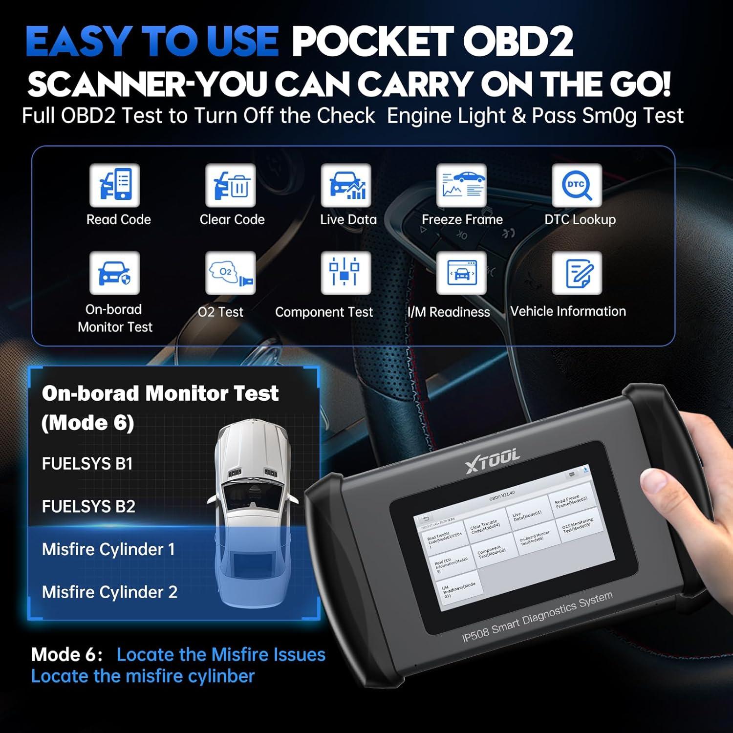 imageOBD2 Scanner XTOOL IP508 Scan Tool with 9 Reset Services OilBMS Reset Throttle Code Reader for Cars and Trucks Diagnostics Scanner for ABS Bleed Injector Coding EPB Engine Lifetime Update