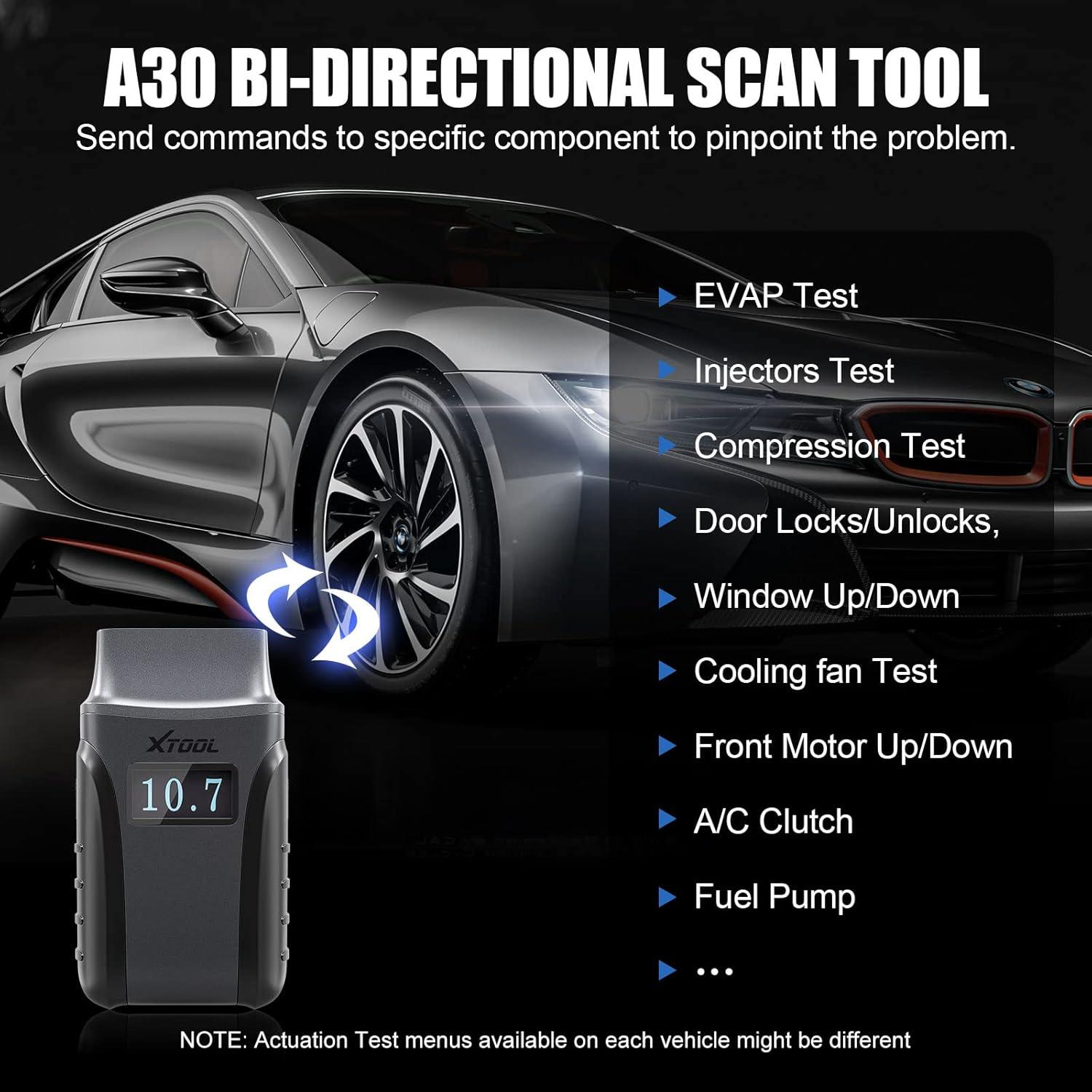 imageXTOOL Anyscan A30 OBD2 Scanner Wireless Bidirectional Scan Tool with Free Update All System Diagnostic Tool for iPhone ampamp Android 8 Service OilEPBSASBMSTPMS Reset Throttle ABS Bleed