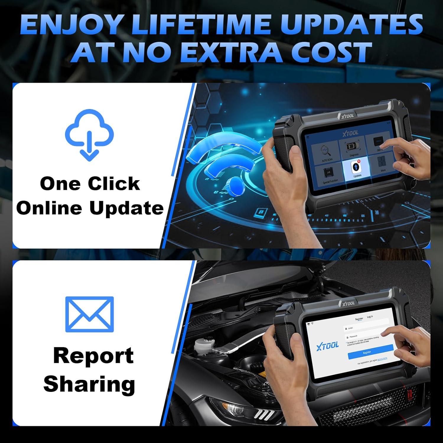 imageXTOOL D5 Car Code Reader and Reset Tool Engine ABS SRS Transmission Car Diagnostic Tool with EPB Service ABS Bleed Throttle Relearn Clear Check Engine Light Code Reader with 9 Resets Free Update