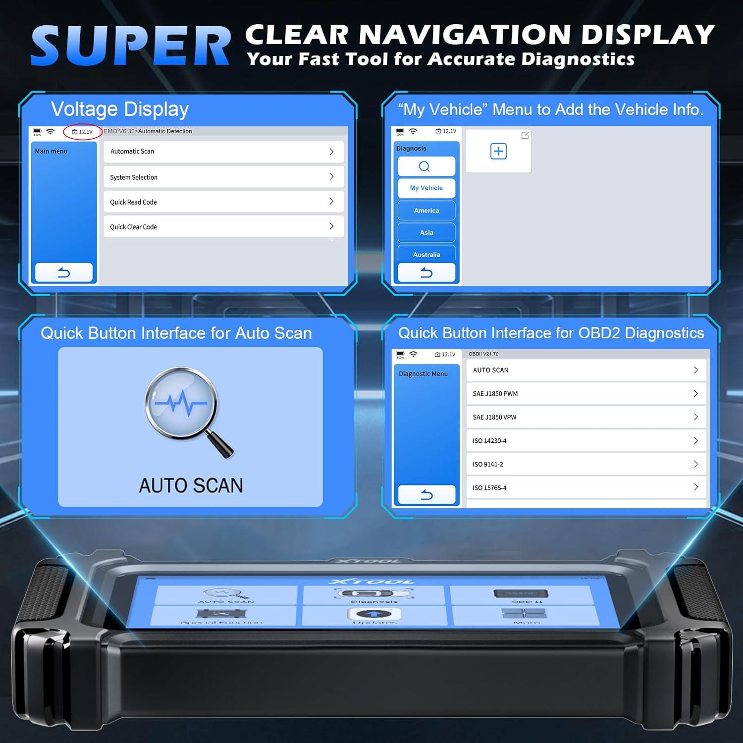 imageXTOOL D5 Car Code Reader and Reset Tool Engine ABS SRS Transmission Car Diagnostic Tool with EPB Service ABS Bleed Throttle Relearn Clear Check Engine Light Code Reader with 9 Resets Free Update