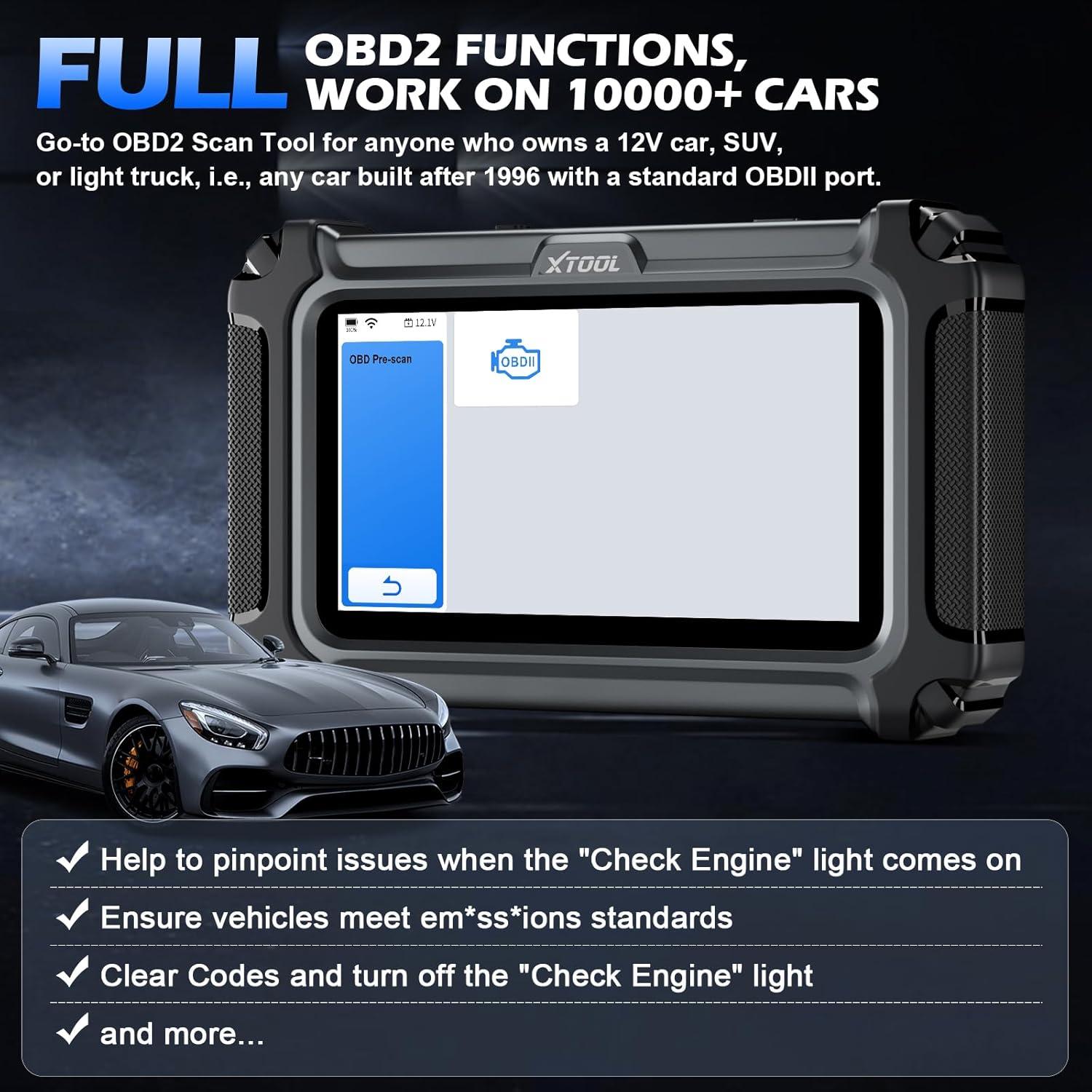 imageXTOOL D5 Car Code Reader and Reset Tool Engine ABS SRS Transmission Car Diagnostic Tool with EPB Service ABS Bleed Throttle Relearn Clear Check Engine Light Code Reader with 9 Resets Free Update