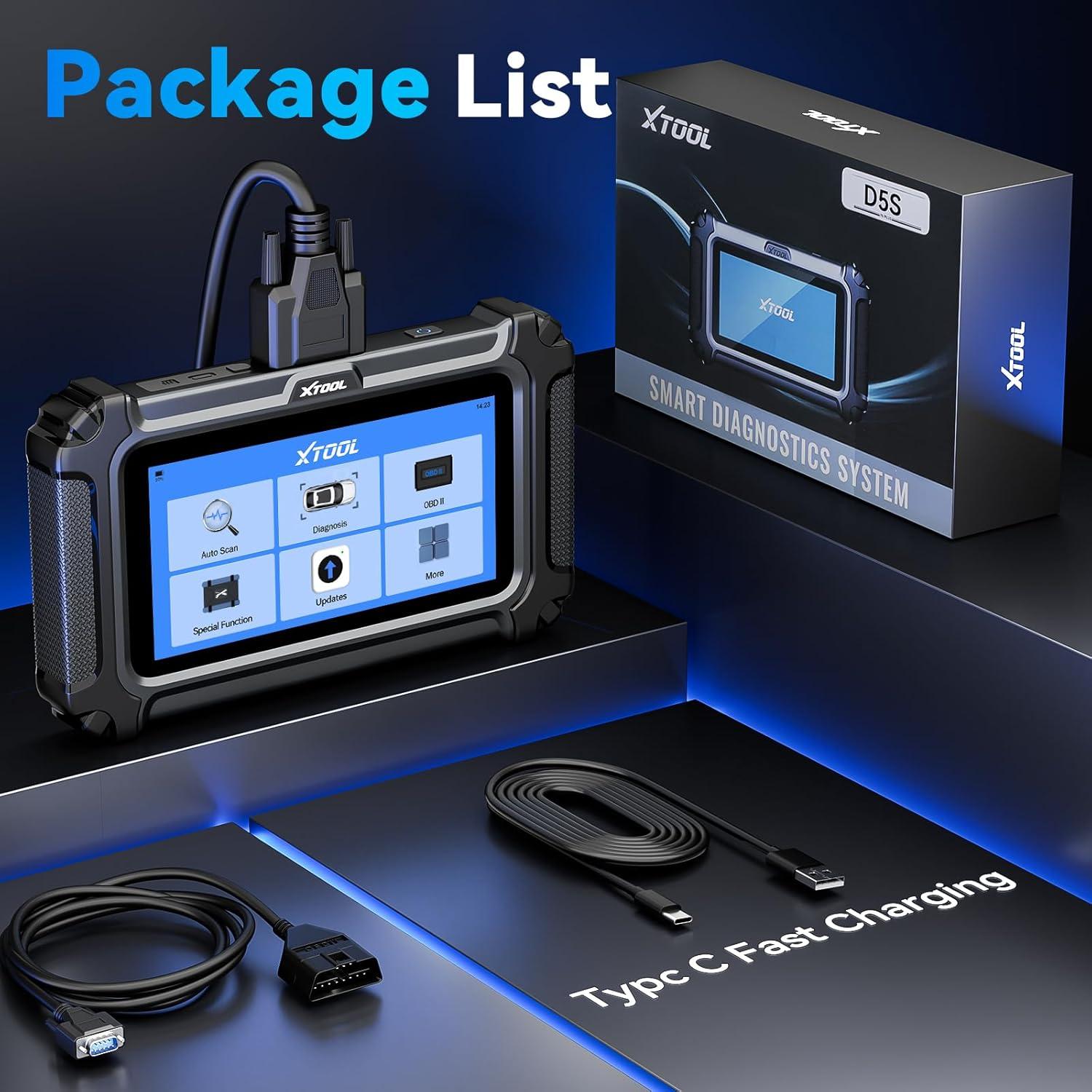 imageXTOOL D5S OBD2 Scanner  2025 Code Reader for Cars ampamp Trucks with 16 Resets Crank Sensor Relearn Throttle Relearn EPB FCA AutoAuth CAN FD for GM Engine ABS SRS Transmission Car Diagnostic Tool