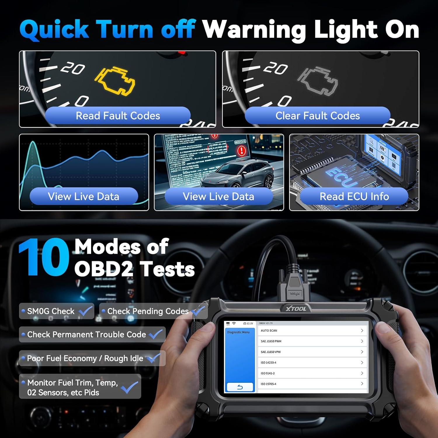 imageXTOOL D5S OBD2 Scanner  2025 Code Reader for Cars ampamp Trucks with 16 Resets Crank Sensor Relearn Throttle Relearn EPB FCA AutoAuth CAN FD for GM Engine ABS SRS Transmission Car Diagnostic Tool