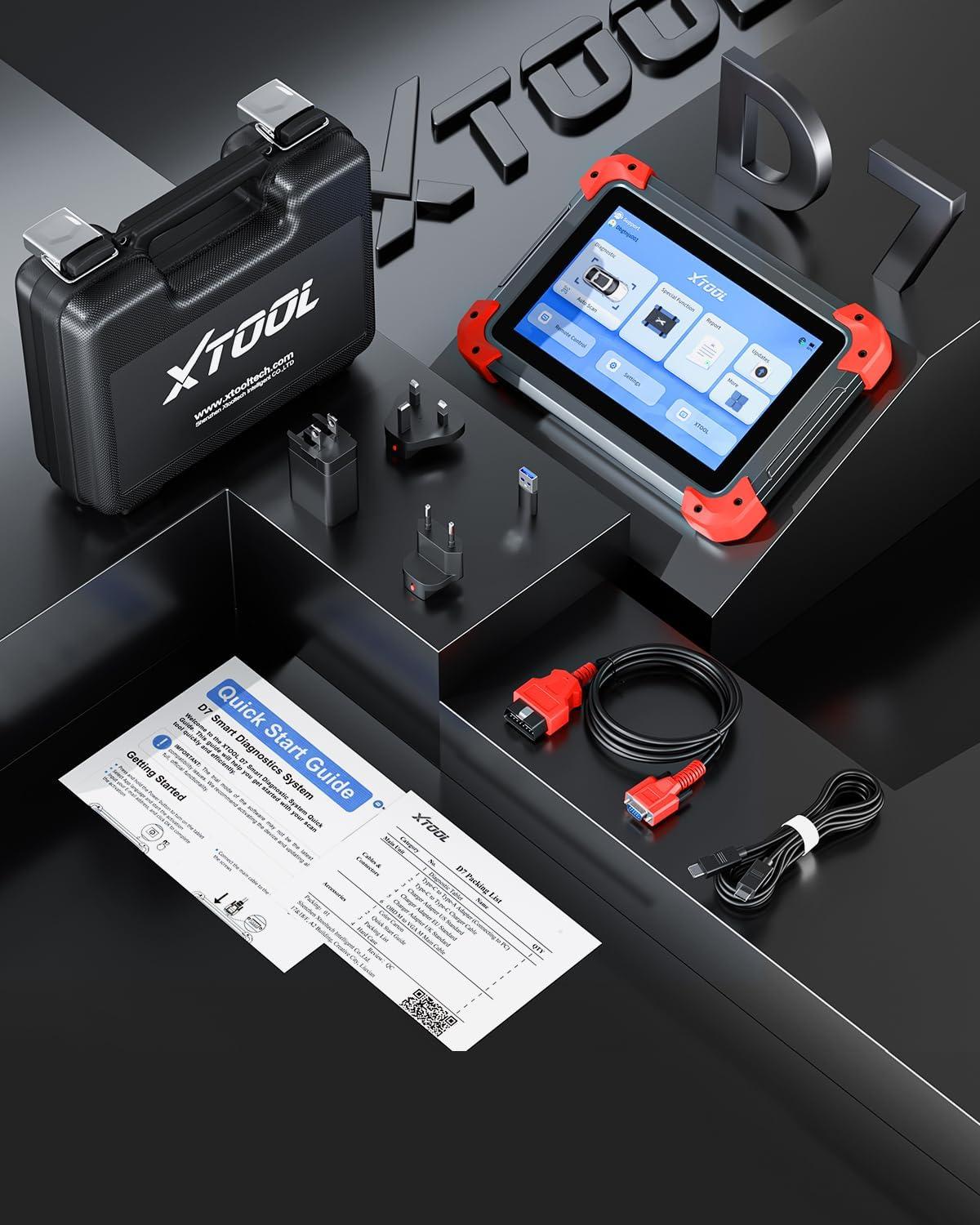 imageXTOOL D7 Bidirectional OBD2 Scanner 2025 Scan Tool with ECU Coding Full System Car Scanner Diagnostic Tool 36 Resets Injector Coding Throttle Relearn Crank Sensor Relearn FCA CANFD ampamp DoIP