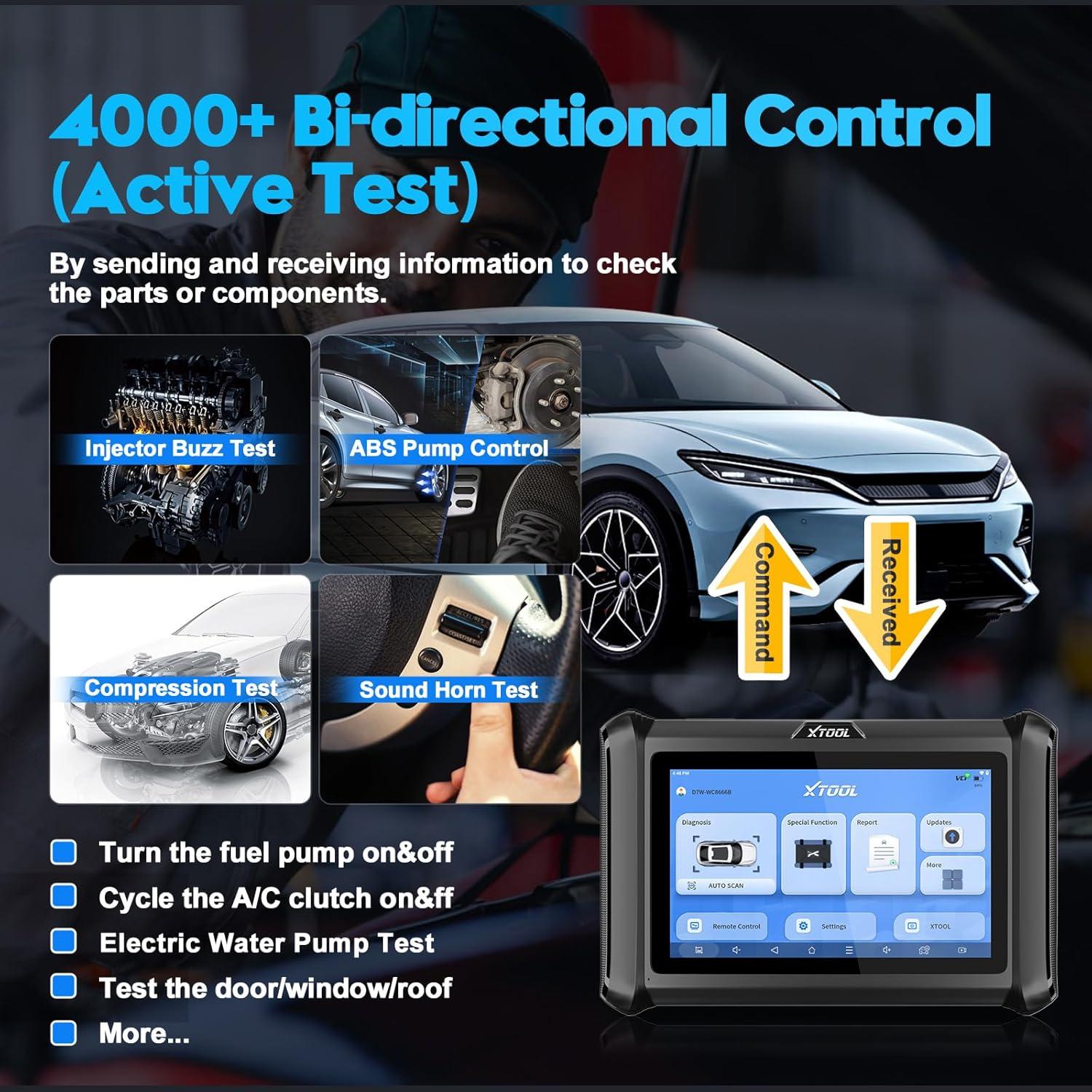 imageXTOOL D7W OBD2 Scanner Diagnostic Tool 2025 Wireless Ver of D7D7SD7BT Bidirectional Scan Tool with ALL System Diagnostic PMI ECU Coding 39 Resets 3Year Updates CAN FDDoIP Scanner for Car