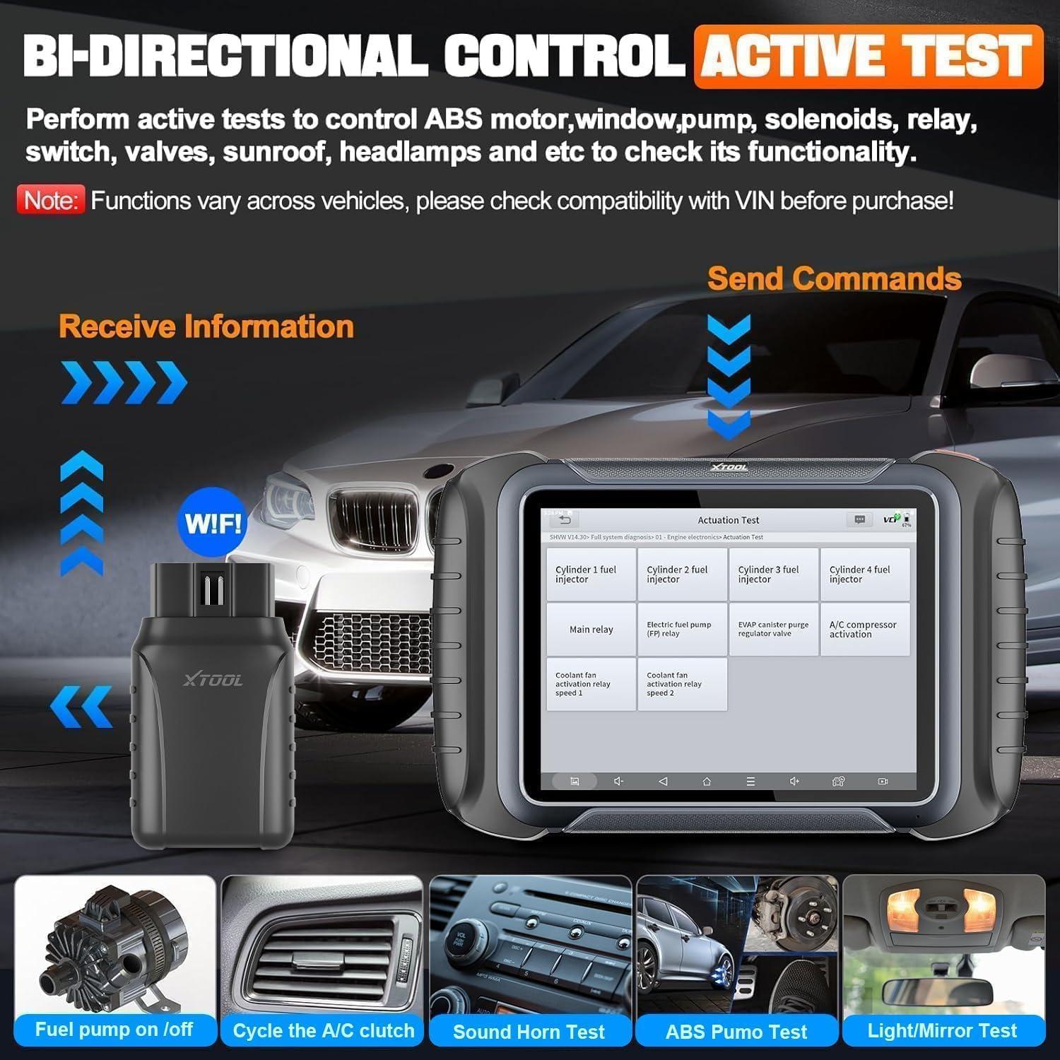 imageXTOOL D8W Wireless Bidirectional Scan Tool 2025 OBD2 Scanner with Topology FCA AutoAuth 3Year Updates ECU Coding PMI 42 Resets Full Diagnostic Scanner for Car Crankshaft Relearn CAN FDDoIP