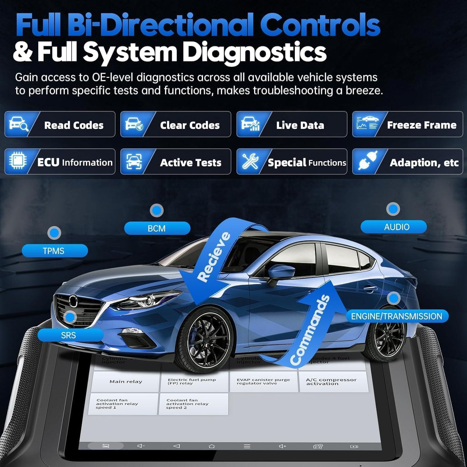 imageXTOOL D9S Automotive Diagnostic Tool Wireless OBD2 Scanner with ECU Coding Topology Bidirectional Scan Tool 20 with FCA 45 Resets Full System PMI CAN FDDoIP 3Yr Update