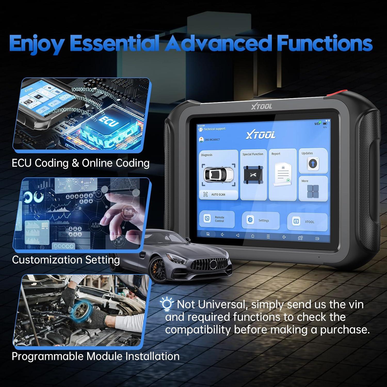 imageXTOOL D9S Automotive Diagnostic Tool Wireless OBD2 Scanner with ECU Coding Topology Bidirectional Scan Tool 20 with FCA 45 Resets Full System PMI CAN FDDoIP 3Yr Update