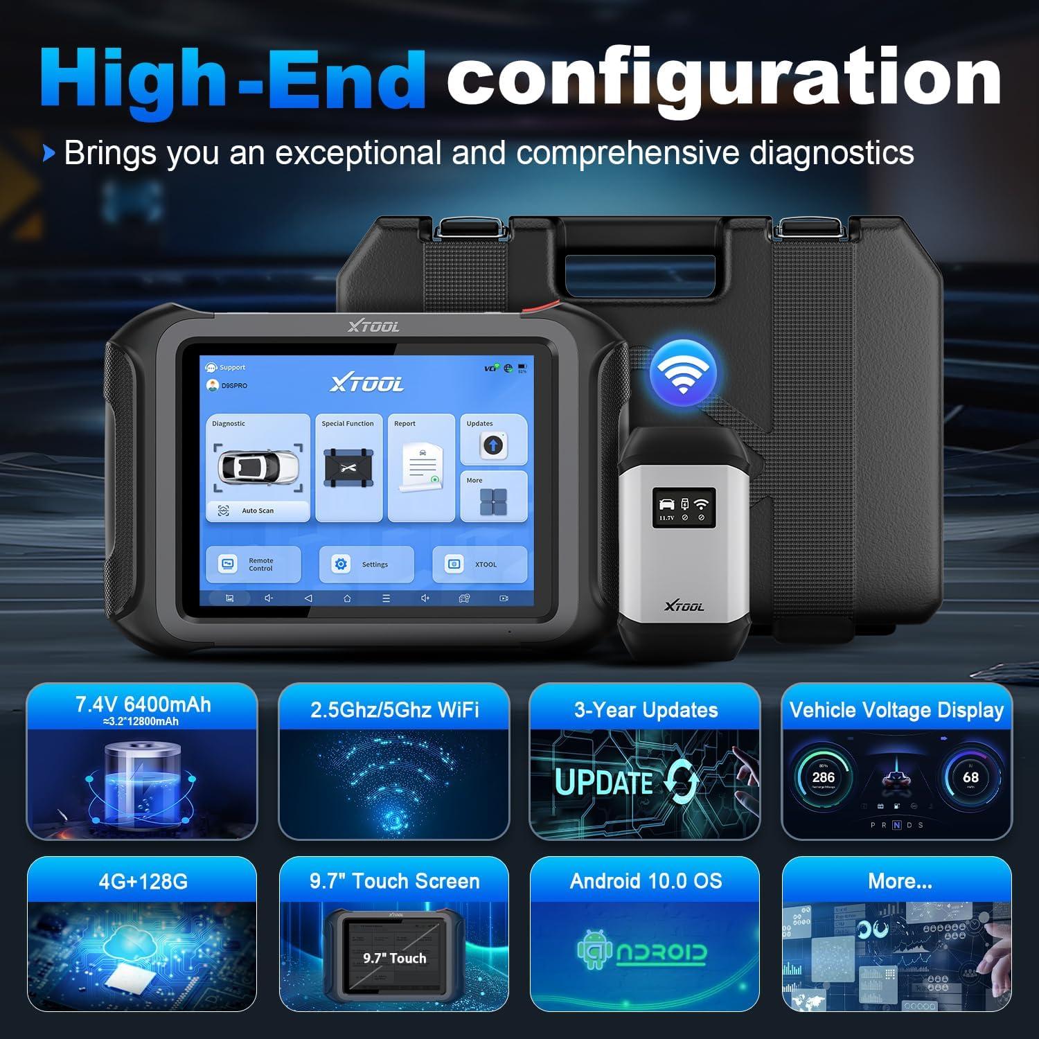 imageXTOOL D9S Pro Automotive Diagnostic Tool Wireless Bidirectional OBD2 Scanner with ECU ProgrammingCoding HighEnd Scan Tool with Topology 45 Resets Full System PMI FCACAN FDDoIP 3Yr Update