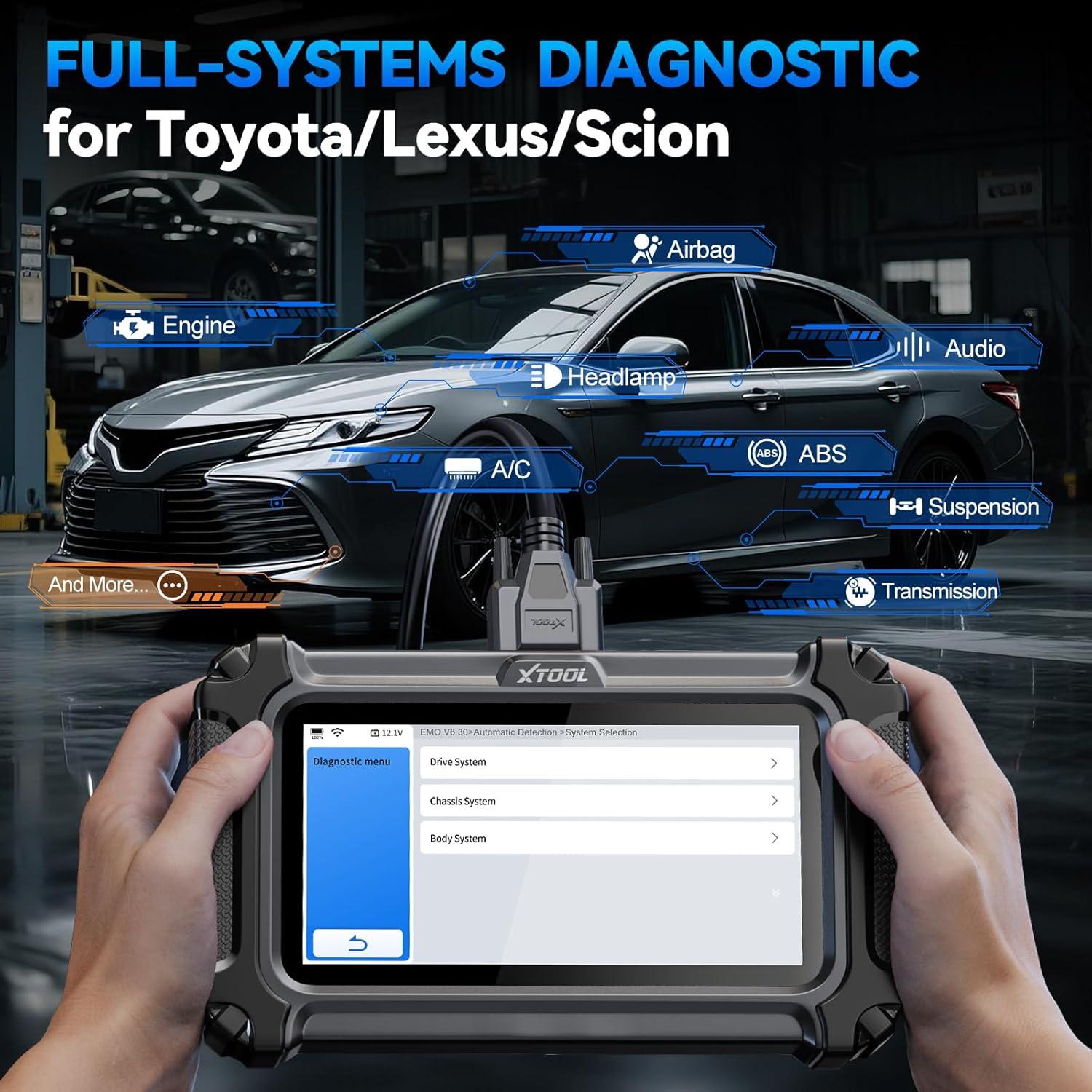 imageXTOOL IP500 for Toyota OBD2 Scanner Full Systems BiDirectional Scan Tool for ToyotaLexusScion with Full OBD2 Function All Reset Services MultiinOne Live Data Graph Lifetime Free Updatefor ToyotaLexusScion