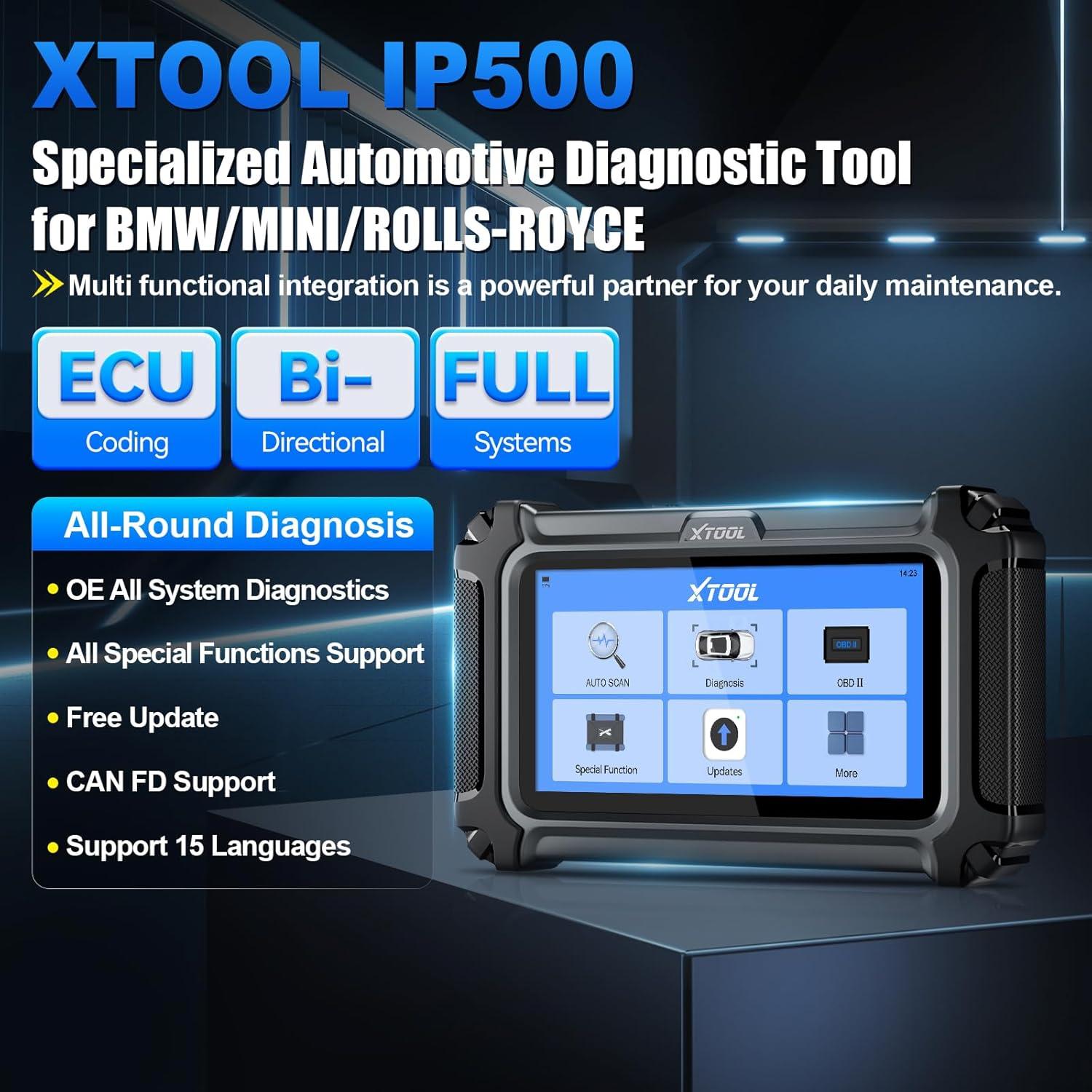 imageXTOOL IP500 for Toyota OBD2 Scanner Full Systems BiDirectional Scan Tool for ToyotaLexusScion with Full OBD2 Function All Reset Services MultiinOne Live Data Graph Lifetime Free Updatefor BMWMiNiRR