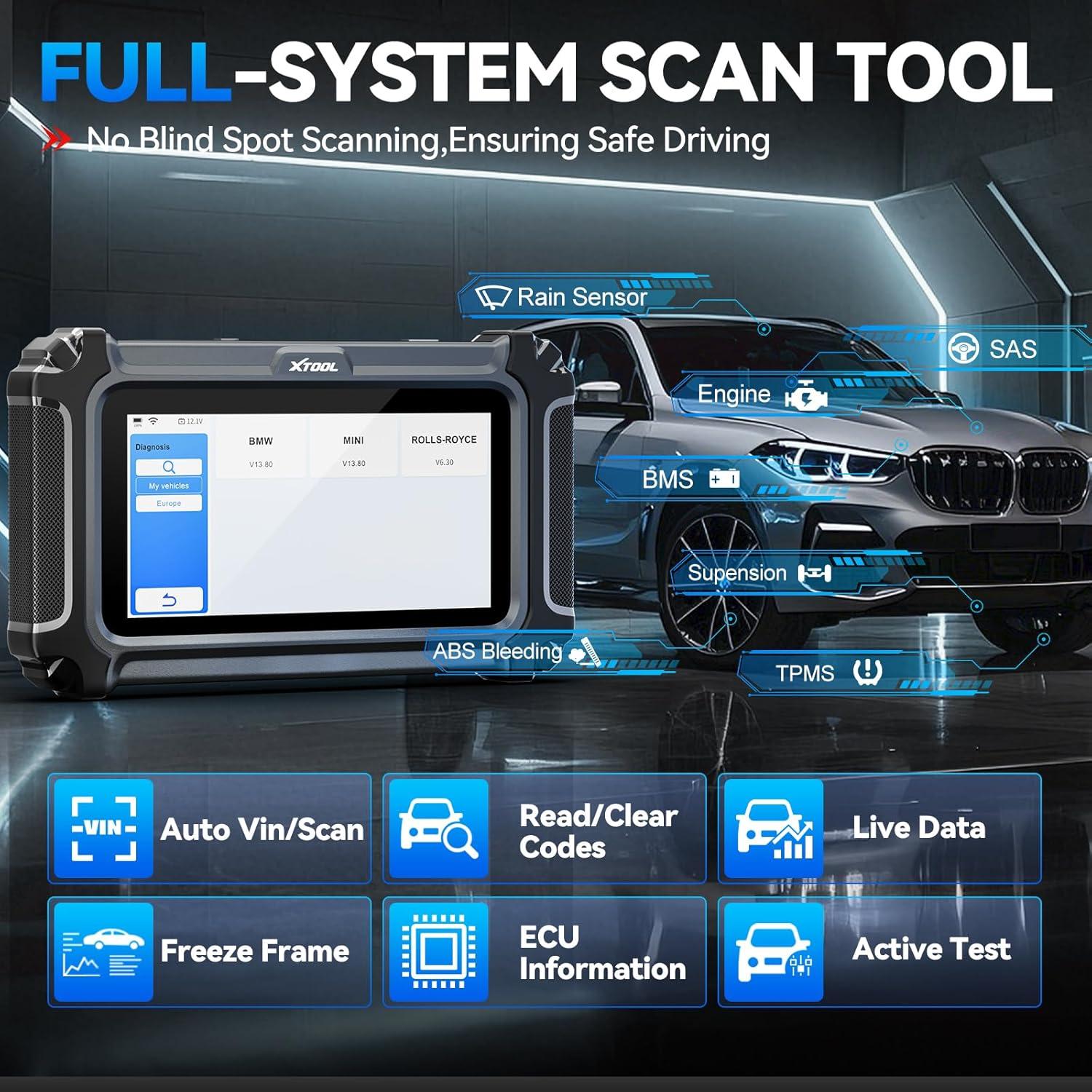 imageXTOOL IP500 for Toyota OBD2 Scanner Full Systems BiDirectional Scan Tool for ToyotaLexusScion with Full OBD2 Function All Reset Services MultiinOne Live Data Graph Lifetime Free Updatefor BMWMiNiRR