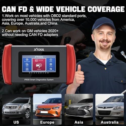 imageXTOOL IP608 Full System OBD2 Scanner Diagnostic Tool Code Reader for Cars and Trucks with 30 Services  EPBSASBMSThrottle RelearnABS Bleeding CAN FD Lifetime Free Update