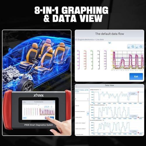 imageXTOOL IP608 Full System OBD2 Scanner Diagnostic Tool Code Reader for Cars and Trucks with 30 Services  EPBSASBMSThrottle RelearnABS Bleeding CAN FD Lifetime Free Update