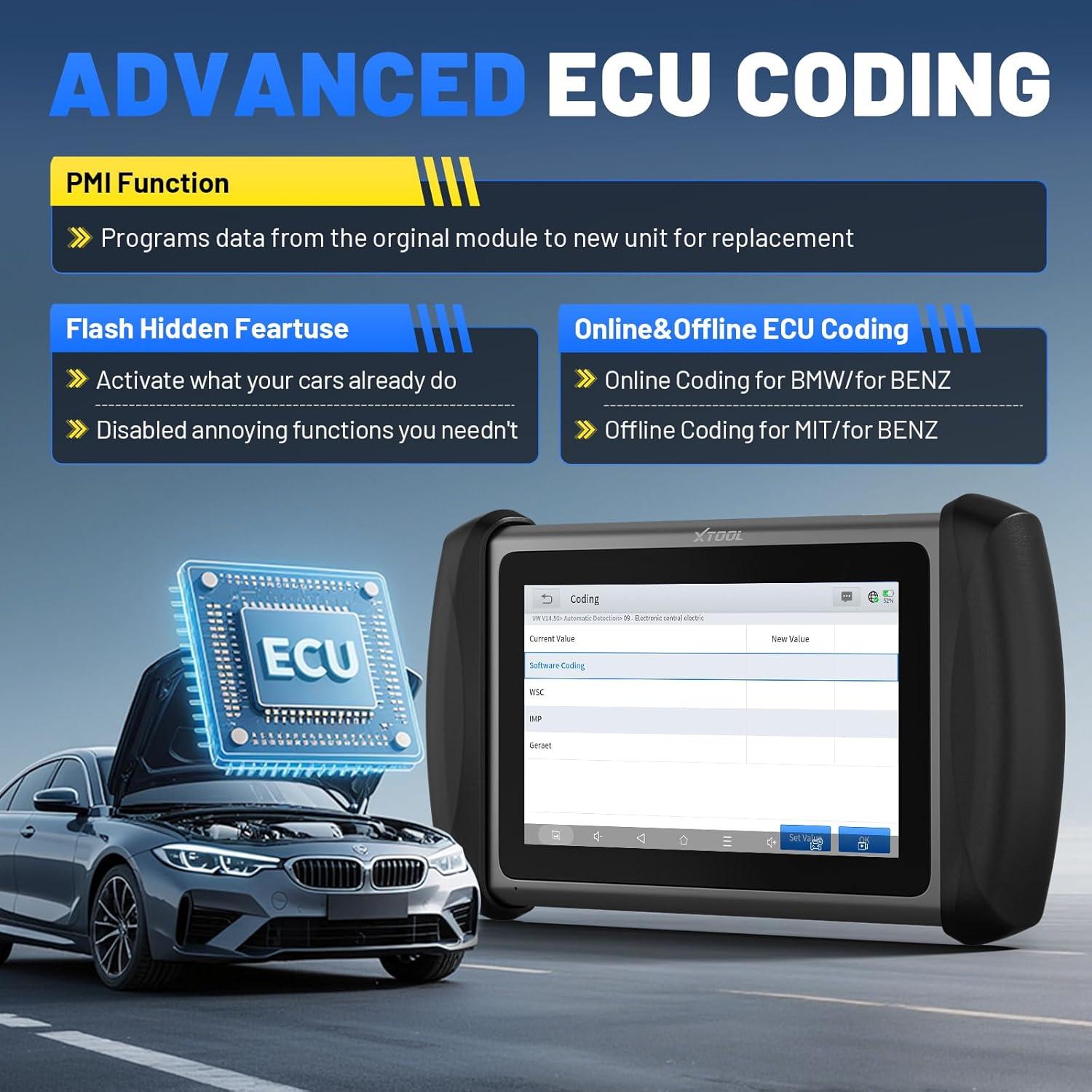 imageXTOOL IP819 V20 Bidirectional Scan Tool 2025 Upgraded of D7 OBD2 Diagnostic Scanner with Active Test PMI Function 39 Resets ECU Coding FCA AutoAuth All Systems Scanner for Cars 3Year Update