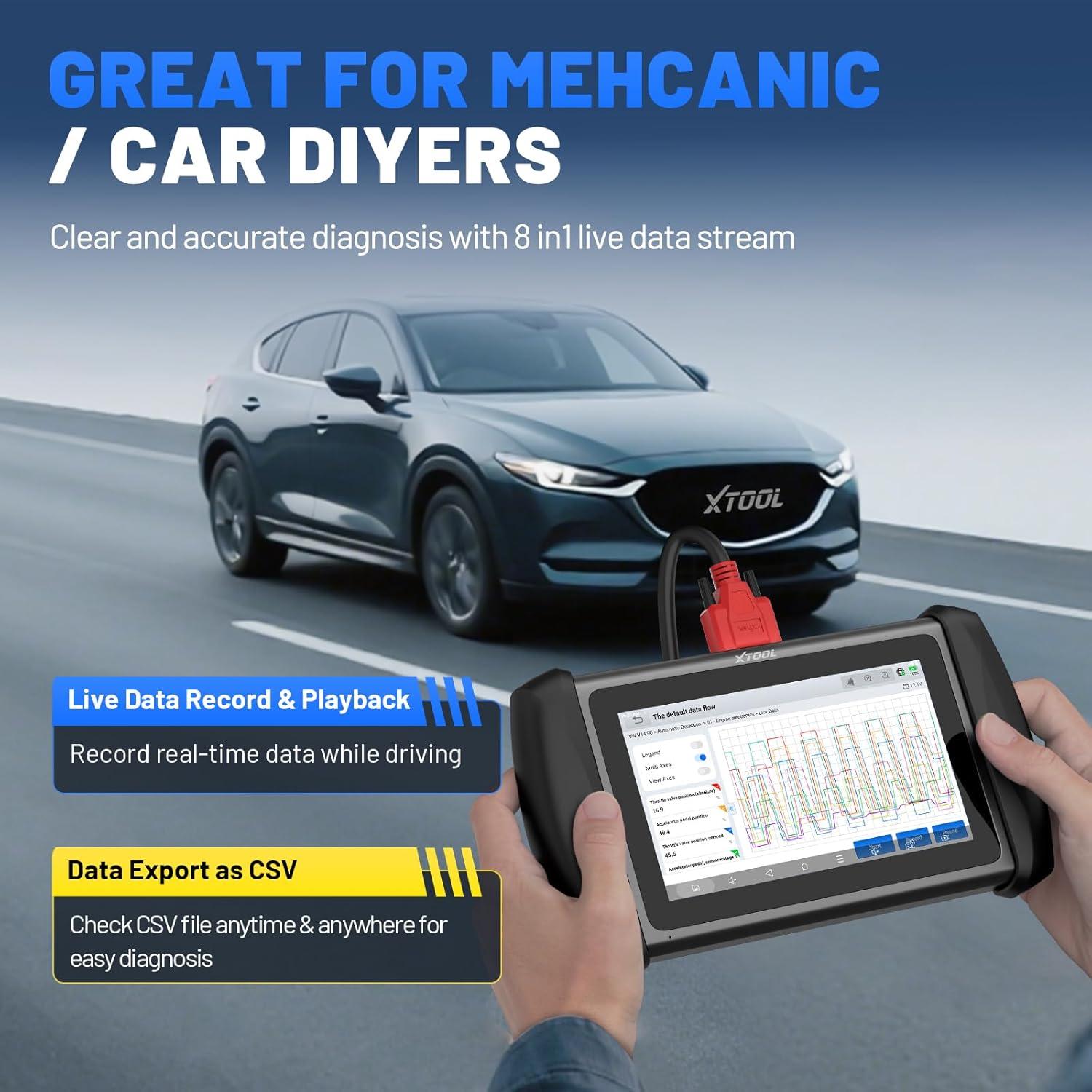 imageXTOOL IP819 V20 Bidirectional Scan Tool 2025 Upgraded of D7 OBD2 Diagnostic Scanner with Active Test PMI Function 39 Resets ECU Coding FCA AutoAuth All Systems Scanner for Cars 3Year Update