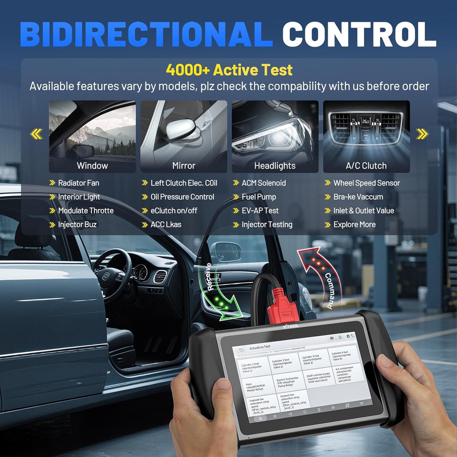 imageXTOOL IP819 V20 Bidirectional Scan Tool 2025 Upgraded of D7 OBD2 Diagnostic Scanner with Active Test PMI Function 39 Resets ECU Coding FCA AutoAuth All Systems Scanner for Cars 3Year Update