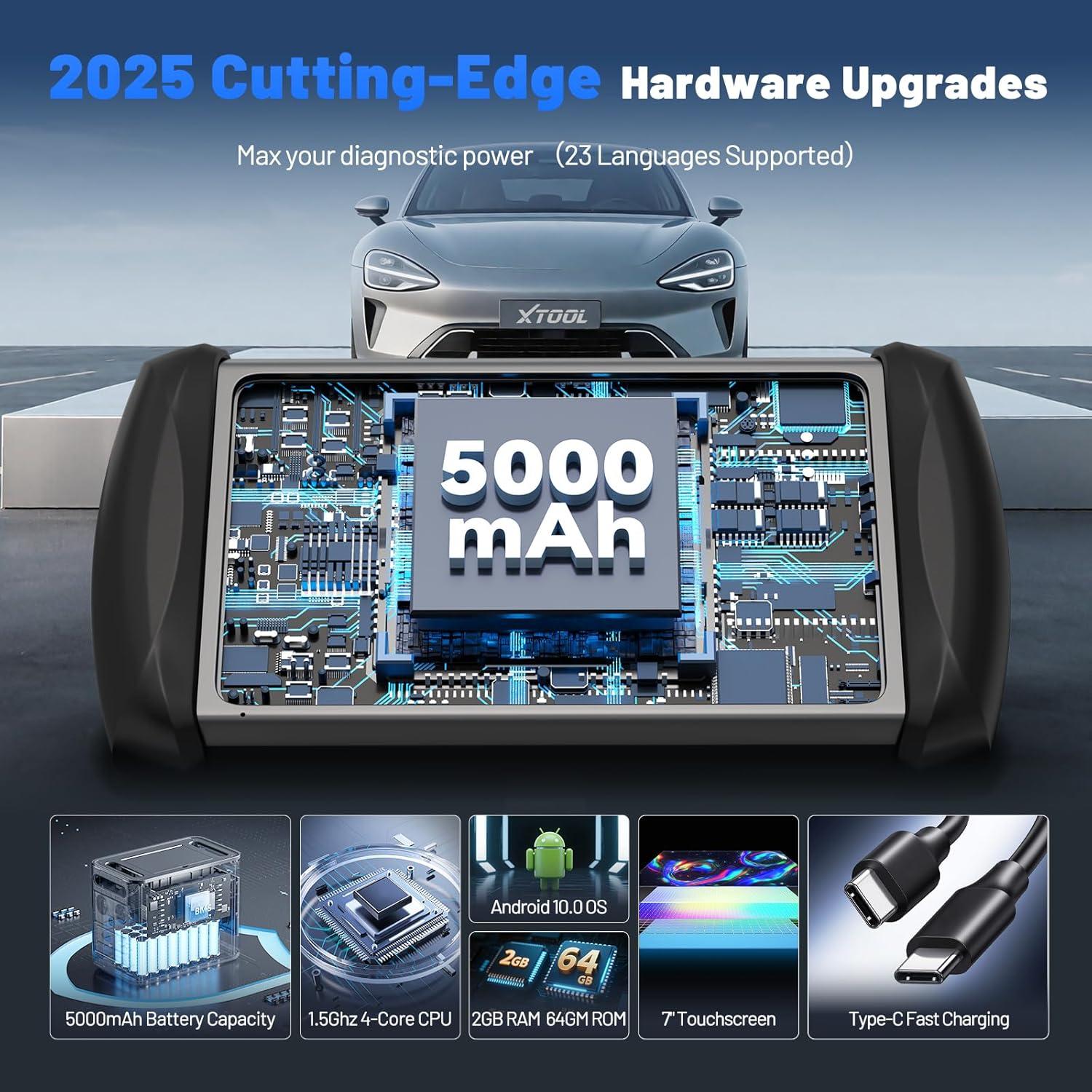 imageXTOOL IP819 V20 Bidirectional Scan Tool 2025 Upgraded of D7 OBD2 Diagnostic Scanner with Active Test PMI Function 39 Resets ECU Coding FCA AutoAuth All Systems Scanner for Cars 3Year Update