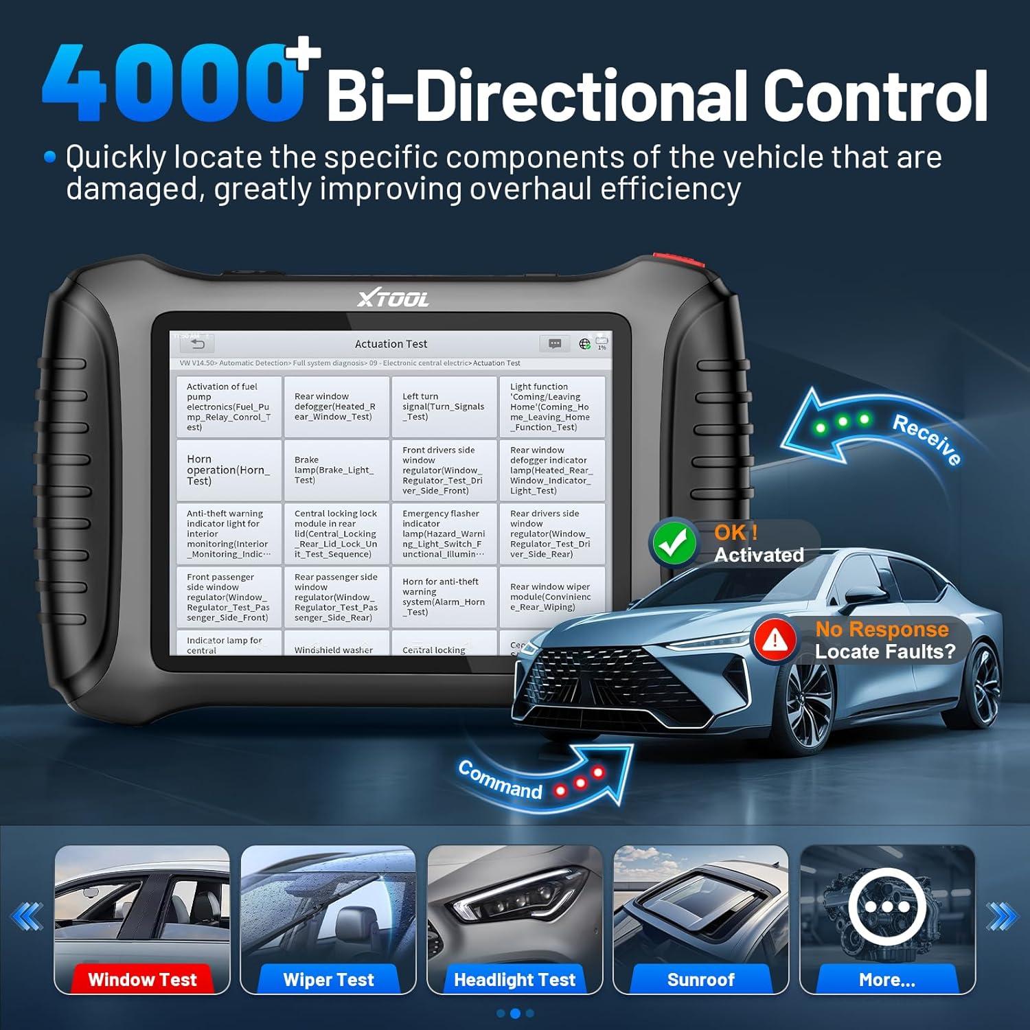 imageXTOOL IP900 Bidirectional Scan Tool 2025 Upgraded Ver of D7 Scanner OBD2 Scanner Diagnostic Tool ECU Coding 41 Resets FCA CAN FDampampDoIP Pre ampamp Post Scan All System Scanner for Car 3Year Update