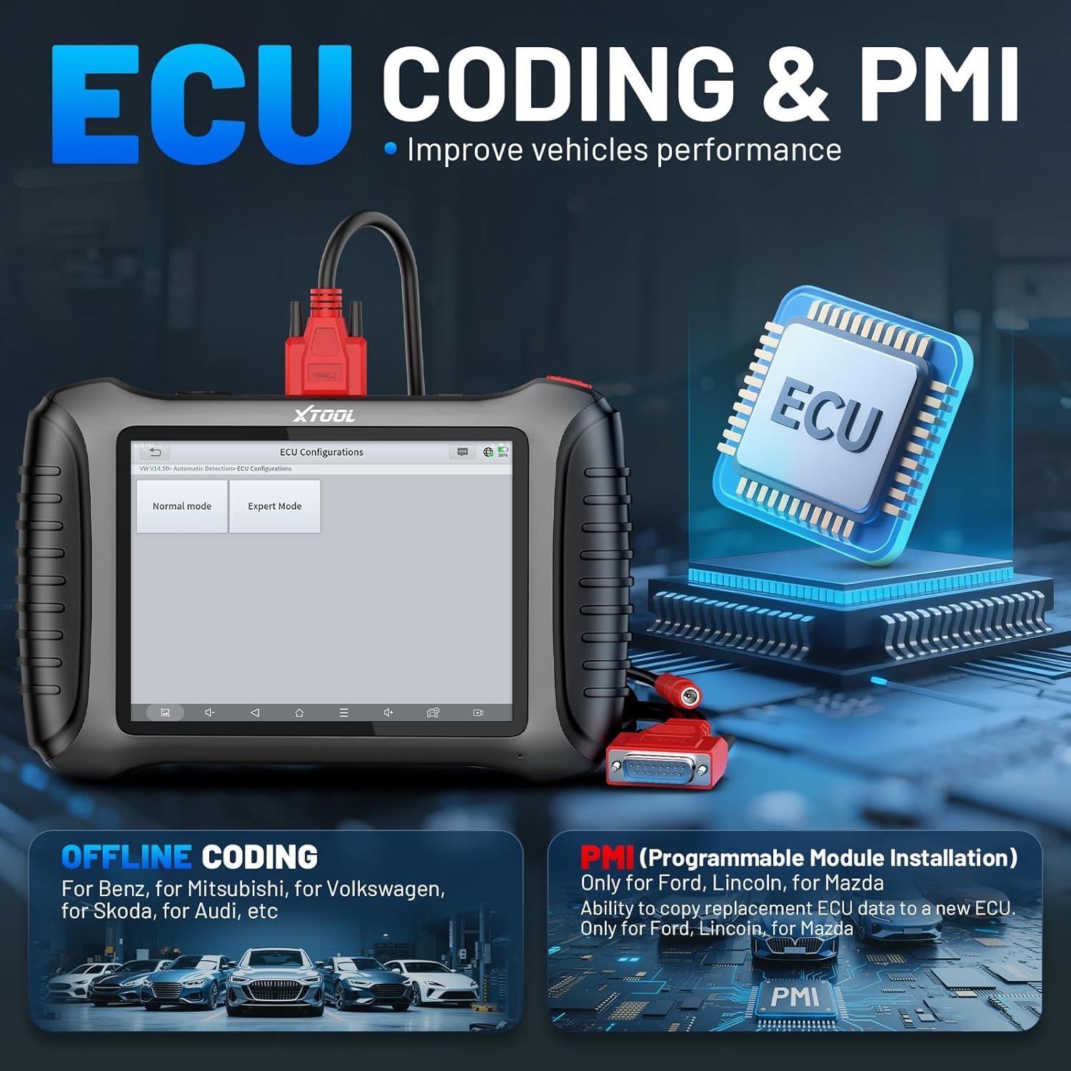 imageXTOOL IP900 Bidirectional Scan Tool 2025 Upgraded Ver of D7 Scanner OBD2 Scanner Diagnostic Tool ECU Coding 41 Resets FCA CAN FDampampDoIP Pre ampamp Post Scan All System Scanner for Car 3Year Update
