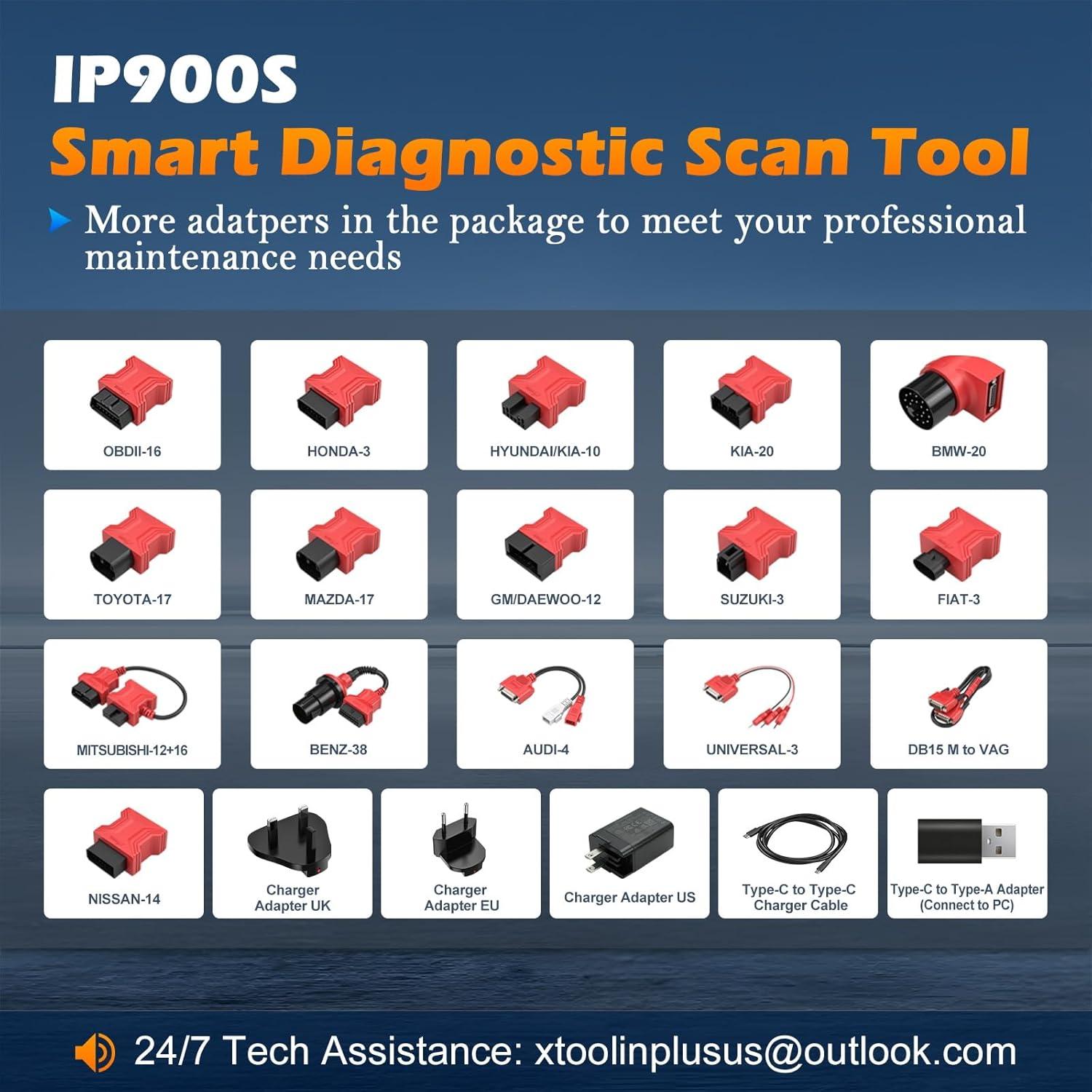 imageXTOOL IP900S Bidirectional Scan Tool with Topology Mapping 41 Maintenance Service ECU Coding PMI Function FCA AutoAuth Pre ampamp Post Scan All System OBD2 Scanner Diagnostic Tool with 3Year Update