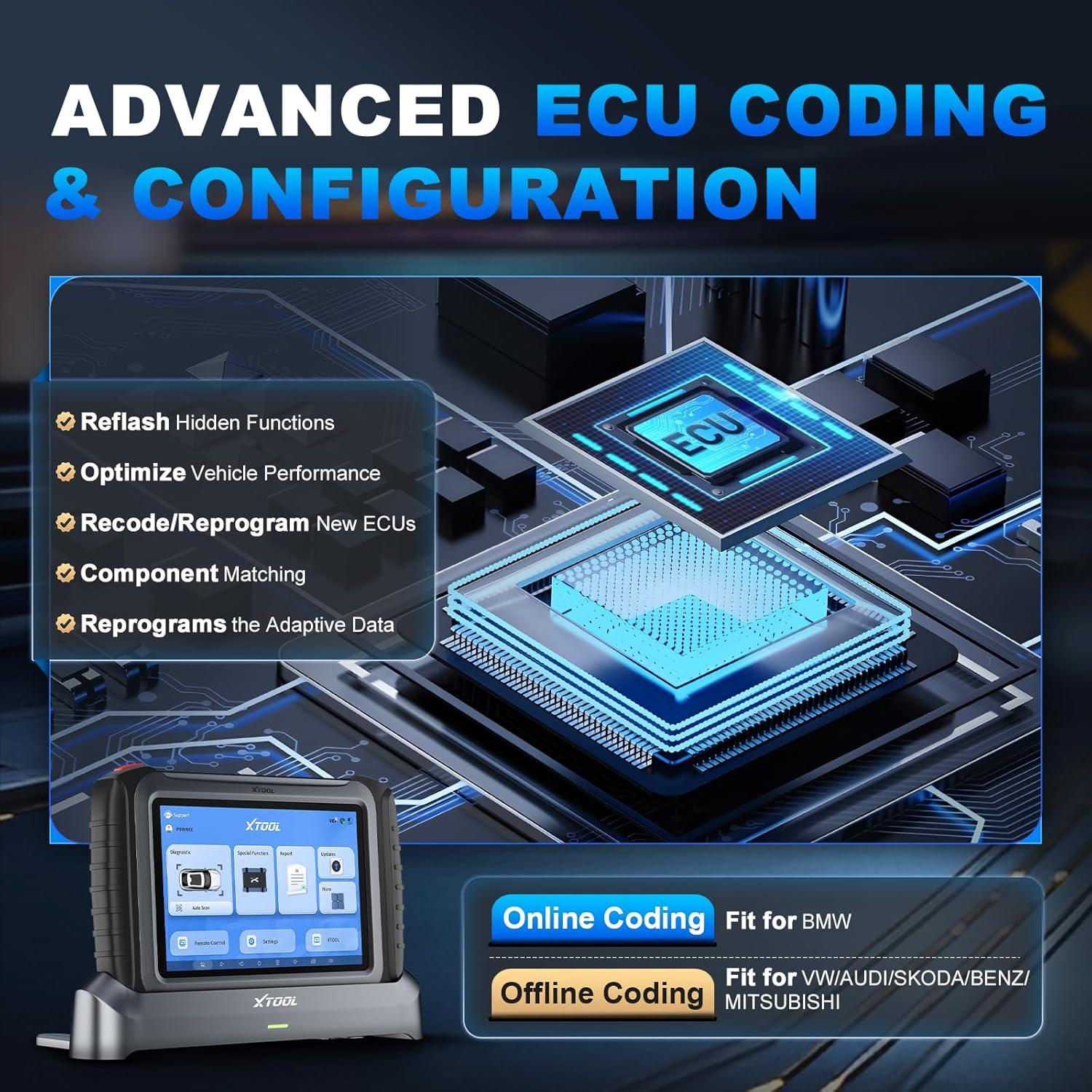 imageXTOOL IP919 MAX OBD2 Scanner with J2534 ECU Programming Scan Tool Topology Map 42Resets ECU Coding Upgrade of 919 PRO AutoAuth for FCA CAN FDDoIP All System Bidirectional Scanner 3y Update