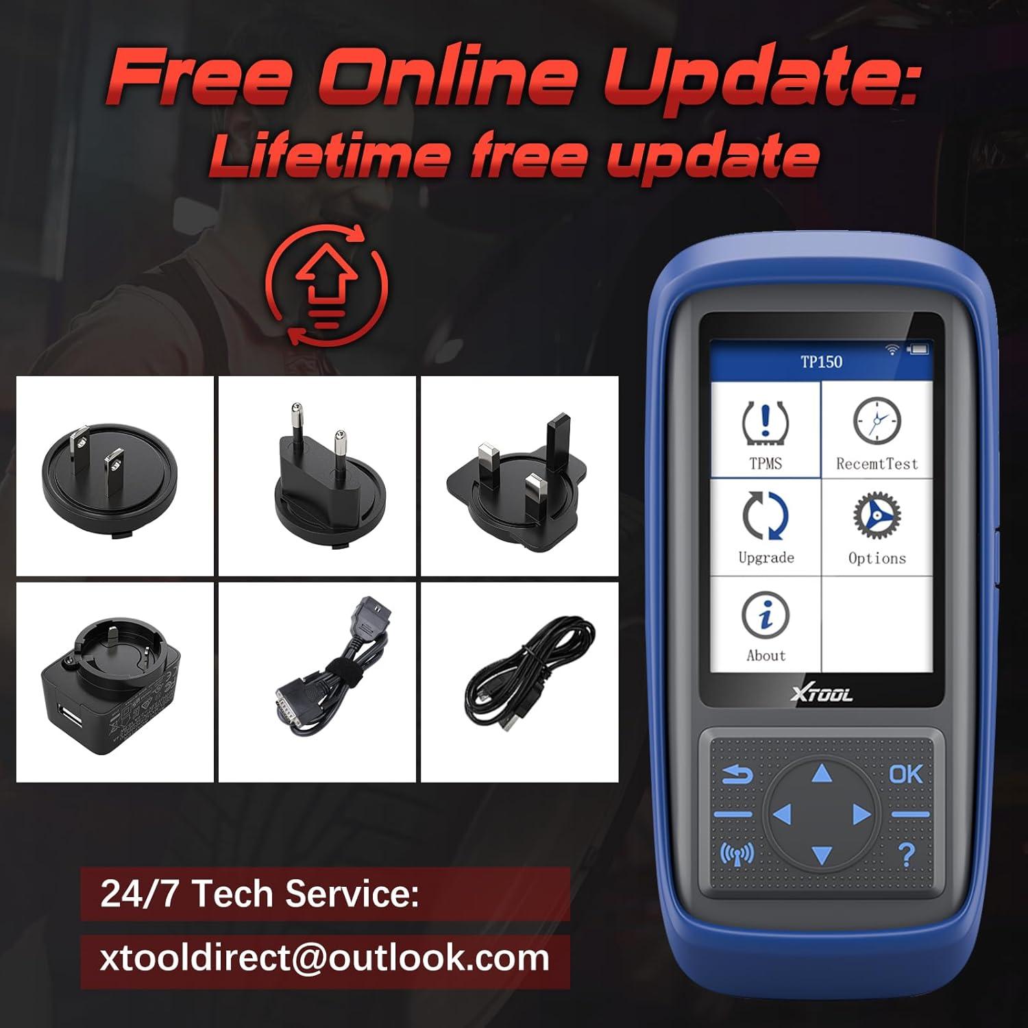 imageXTOOL TP150 TPMS Programming Tool 2025 TPMS Relearn Tool ActivateRelearn All Known TPMS Sensors Program XTOOL TS100 Sensors 315 433MHz TPMS ResetDiagnosis