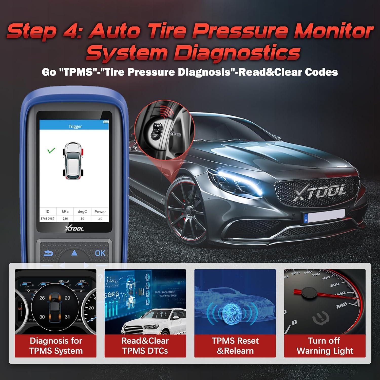 imageXTOOL TP150 TPMS Programming Tool 2025 TPMS Relearn Tool ActivateRelearn All Known TPMS Sensors Program XTOOL TS100 Sensors 315 433MHz TPMS ResetDiagnosis