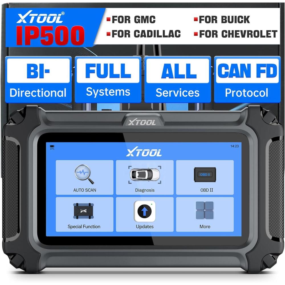 imageXTOOL IP500 for Toyota OBD2 Scanner Full Systems BiDirectional Scan Tool for ToyotaLexusScion with Full OBD2 Function All Reset Services MultiinOne Live Data Graph Lifetime Free Updatefor GMBuickChevroletCadillac