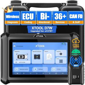 imageXTOOL D7W OBD2 Scanner Diagnostic Tool 2025 Wireless Ver of D7D7SD7BT Bidirectional Scan Tool with ALL System Diagnostic PMI ECU Coding 39 Resets 3Year Updates CAN FDDoIP Scanner for Car