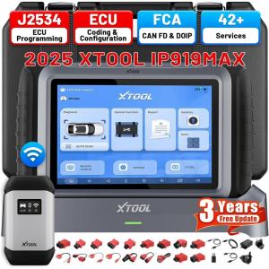 imageXTOOL IP919 MAX OBD2 Scanner with J2534 ECU Programming Scan Tool Topology Map 42Resets ECU Coding Upgrade of 919 PRO AutoAuth for FCA CAN FDDoIP All System Bidirectional Scanner 3y Update