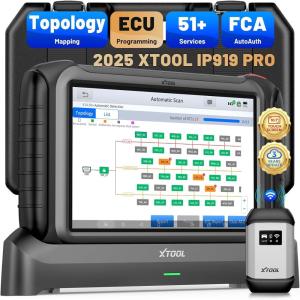 imageXTOOL IP919 PRO Scan Tool ECU Programming Car OBD2 Scanner with Topology Mapping Upgrade of D9S PRO 51 Resets ECU Coding FCACAN FDDoIP Automotive Bidirectional Scan Tool with 3Year Updates